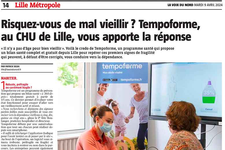 La Voix du Nord met à l'honneur le programme tempoforme®
